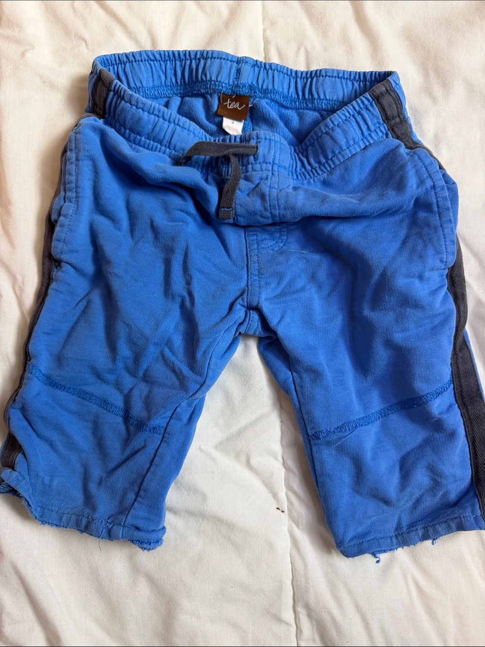 Tea Collection Bright Blue Pull-On Shorts with Dark Navy Side Panels